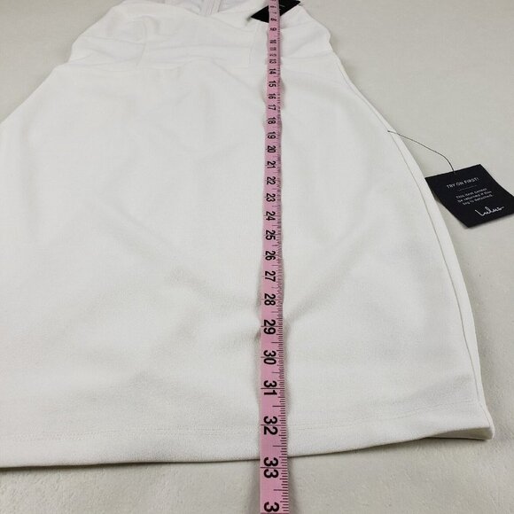 Lulus V Neck Bodycon Mini Dress White Womens Medium Came Here to Party Cocktail - Picture 15 of 16